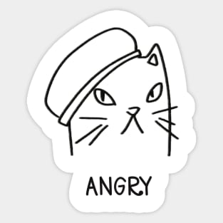 Angry Cat...Funny moody cat design Sticker